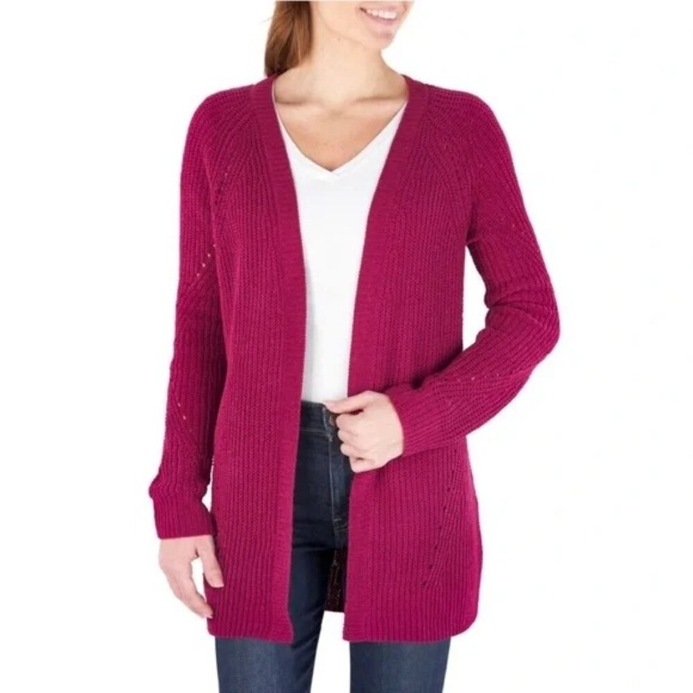 Members Mark Chenille Open Front Cardigan Sweater Size XL Long Sleeve Cozy Knit